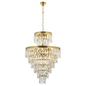 METAL AND CRYSTAL GOLD CHANDELIER 60 CM DIAMETER LOAD: 150 CM